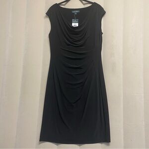 Lauren Ralph Lauren Women’s Dress Size 12 Draped Cowl Neck Stretch Jersey NWT